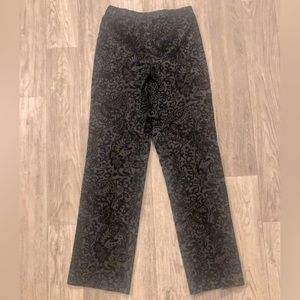 Talbots Black Velvet Burnout Velvet floral pants